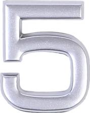 Дверная цифра Larvij Цифра "5" самоклеящаяся 40х32 мм пластик цвет матовое серебро