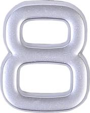 Дверная цифра Larvij Цифра "8" самоклеящаяся 40х32 мм пластик цвет матовое серебро