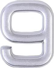 Дверная цифра Larvij Цифра "9" самоклеящаяся 40х32 мм пластик цвет матовое серебро