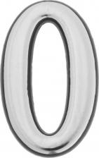 Дверная цифра Tundra Цифра дверная "0", пластиковая, цвет хром, 1 шт