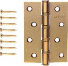 Дверная петля Apecs Петля врезная для деревянных дверей, универсальный, с 4 подшипниками, 100х70х3 мм, B4-Steel-AN, 23347, антик