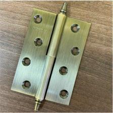 Дверная петля Morelli Латунная петля разъемная с коронкой врезная, цвет античная бронза,левая MB 100X70X3 AB L C -N