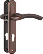 Дверная ручка Нора-М Ручка дверная на планке 11452, 23-85 мм, комплект ручек, старая медь