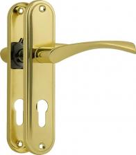 Дверная ручка Нора-М Ручка дверная на планке 700А 19508, комплект ручек, золото, 55 мм