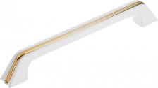 Дверная ручка Tundra Ручка-скоба метал. 128мм цвет белый, с золотой вставкой 6074977