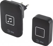 Дверной звонок Эра С97 Звонок дверной С97 беспроводной, от сети, черный, 60 мелодий, цена за 1 шт