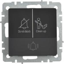 Дверной звонок ИЭК BRITE Кнопка звонка с индикацией для отелей 10А ВС10-1-9-БрГ графит, цена за 1 шт