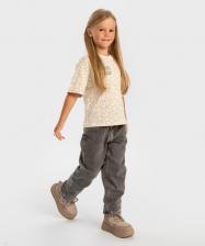 Джинсы для девочки Button Blue Джинсы Carrot fit утепленные серые детские, 110, 224BBGMC6403