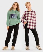 Джинсы для девочки Button Blue Джинсы утепленные прямые Regular fit черные детские, 152, 224BBGJC6402