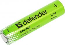 Элемент питания Defender Батарейка алкалиновая LR03-4S ААА, шринк, 4 шт, EcoLine 56021