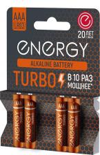 Элемент питания Energy Батарейка алкалиновая Turbo LR03 4B (АAА) (107049)