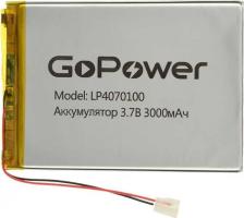 Элемент питания GoPower Аккумулятор Li-Pol LP4070100 3.7V 3000mAh - самый распространенный на сегодняшний день тип батарей, используемый во всем мобильном оборудовании. Это