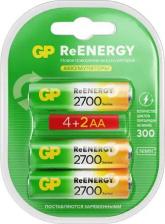 Элемент питания GP AA Аккумуляторная батарейка 270AAHC4/2RGY-2CRCB6, 6 шт. 2700мAч
