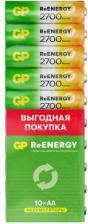 Элемент питания GP Аккумулятор, батарейка Аккумулятор 270AAHCRGY-CRB10 AA NiMH 2700mAh спайка