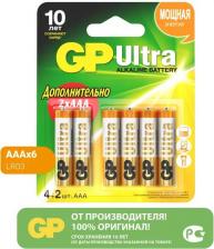 Элемент питания GP Батарейки 24AU-CR6 Ultra Alkaline AAA 6шт
