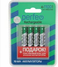 Элемент питания Perfeo Аккумулятор AAA 1100mAh Ni-Mh BL4 Box PFAAA1100/4BL+BOXPL, 4шт