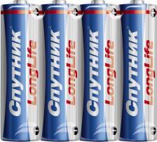 Элемент питания Спутник Батарейки пальчиковые LongLife R6/4S, 4 шт