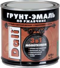 Эмаль Dali Эмаль по ржавчине 3 в 1 молотковая черный 0,75л