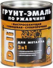 Эмаль Dali Грунт-эмаль по ржавчине 3 в 1, глянцевая, 2 л, слоновая кость