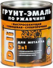 Эмаль Dali Грунт-эмаль по ржавчине 3 в 1, глянцевая, 2 л, зеленый мох