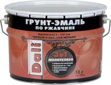 Эмаль Dali Грунт-эмаль по ржавчине 3 в 1, молотковая, 10 л, коричневая