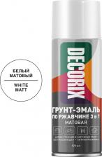 Эмаль Decorix Аэрозольная грунт-эмаль по ржавчине 3 в 1 520 мл Цвет: Белый матовый А24