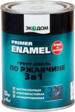 Эмаль ЭкоДом Грунт-эмаль по ржавчине 3 в 1, полуматовая, 2,2 кг, зеленый мох