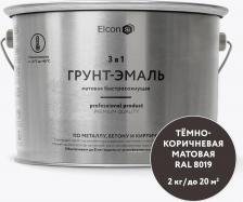 Эмаль Elcon Грунт-эмаль по ржавчине 3 в 1 матовая темно-коричневая RAL 8019 представляет собой универсальное решение для защиты металлических поверхностей. Этот