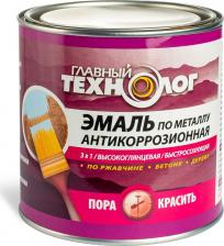 Эмаль Главный технолог Эмаль по металлу антикоррозионная 3 в 1 Высокоглянцевая Быстросохнущая 750 мл черная