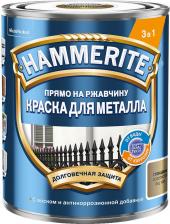 Эмаль Hammerite Грунт-эмаль по ржавчине 3в1 золотая RAL 1036 гладкая глянцевая 0,75 л