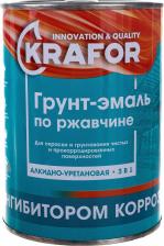 Эмаль Krafor Грунт-эмаль 3 в 1 по ржавчине алкидная белая, 1 кг