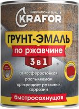 Эмаль Krafor Грунт-эмаль по ржавчине 3 в 1, быстросохнущая, полуглянцевая, 2,7 кг, коричневая