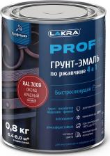 Эмаль Лакра Грунт-эмаль по ржавчине 4 в 1 быстросохнущая PROF IT Оксид красный, RAL 3009 0,8 кг