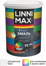 Эмаль Linnimax Эмаль универсальная Аква шелковисто-матовая цвет белый база 1 0.9 л