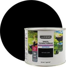 Эмаль Luxens Эмаль термостойкая матовая цвет черный 0.4 кг