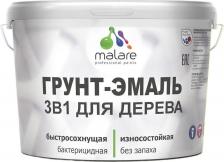 Эмаль Malare Грунт-Эмаль 3 в 1 это cпециализированная краска-антисептик с добавлением воска для защитно-декоративного окрашивания любых деревянных поверхностей 4660504706462