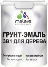 Эмаль Malare Грунт-Эмаль 3 в 1 это cпециализированная краска-антисептик с добавлением воска для защитно-декоративного окрашивания любых деревянных поверхностей 4660504707278