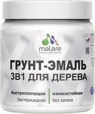 Эмаль Malare Грунт-Эмаль 3 в 1 это cпециализированная краска-антисептик с добавлением воска для защитно-декоративного окрашивания любых деревянных поверхностей 4660504707322