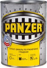 Эмаль Panzer Грунт-эмаль по ржавчине, гладкая, полуглянцевая, 0,9 кг, серая