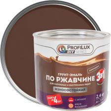 Эмаль ProfiLux Грунт-эмаль по ржавчине 3 в 1 гладкая цвет коричневый 2.4 кг