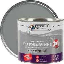 Эмаль ProfiLux Грунт-эмаль по ржавчине 3 в 1 гладкая цвет серый 2.4 кг