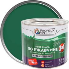 Эмаль ProfiLux Грунт-эмаль по ржавчине 3 в 1 гладкая цвет зелёный 2.4 кг