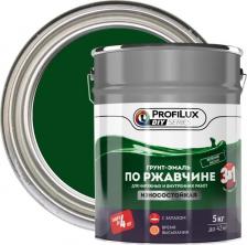 Эмаль ProfiLux Грунт-эмаль по ржавчине 3 в 1 ProfiluxDIY гладкая цвет зеленый 5 кг