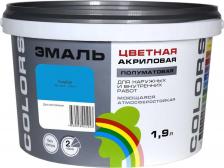 Эмаль Радуга Эмаль универсальная акриловая Colors голубая полуматовая 1,9 л