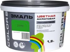 Эмаль Радуга Эмаль универсальная акриловая Colors салатовая полуматовая 1,9 л