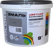 Эмаль Радуга Эмаль универсальная акриловая Colors серая полуматовая 9 л