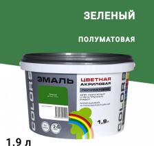 Эмаль Радуга Эмаль универсальная акриловая Colors зеленая полуматовая 1,9 л