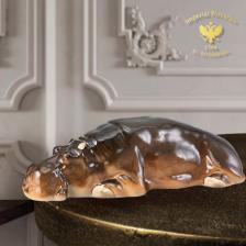 Фигурка Императорский фарфоровый завод Скульптура "Бегемот", высота 6.8 см. ИФЗ. Фарфор