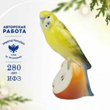 Фигурка Императорский фарфоровый завод Скульптура Волнистый попугайчик Яшка, 13 см