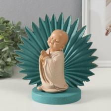 Фигурка Сима-Ленд Фигурка полистоун "Маленький хотей - встреча. Пальмовый лист" синий и беж 18х9х18 см